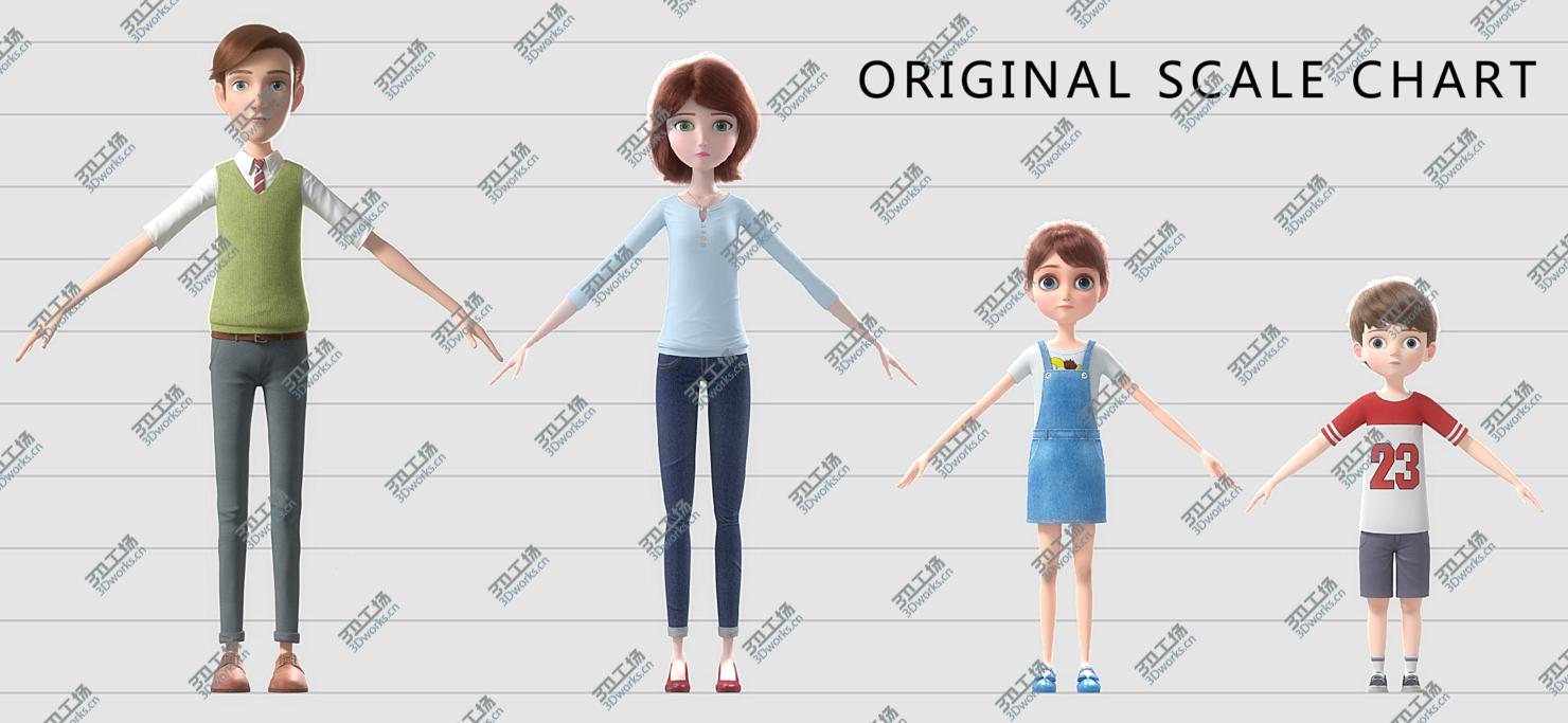 images/goods_img/20210113/Cartoon Family Rigged V2 3D model/3.jpg